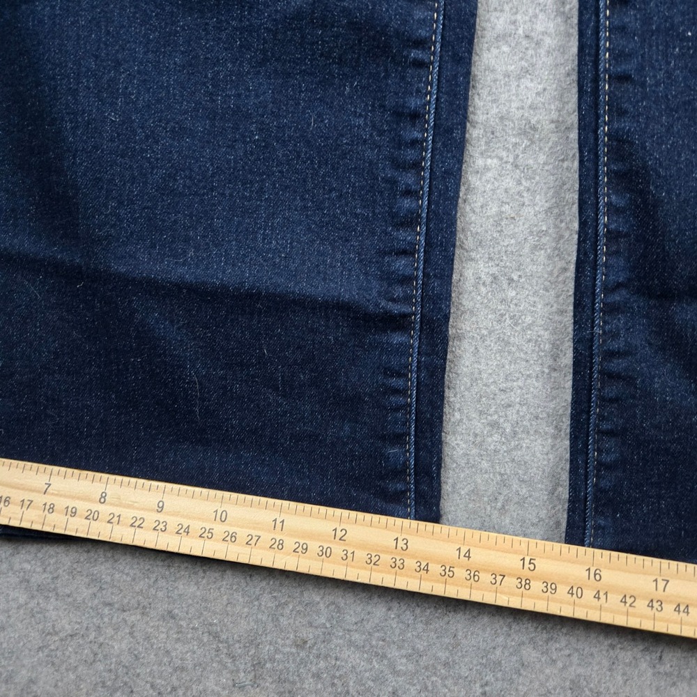 Levi 318 Shaping Wide Leg Womens 33x32 Dark Blue Denim Mid Rise Stretch Jeans - Picture 11 of 12